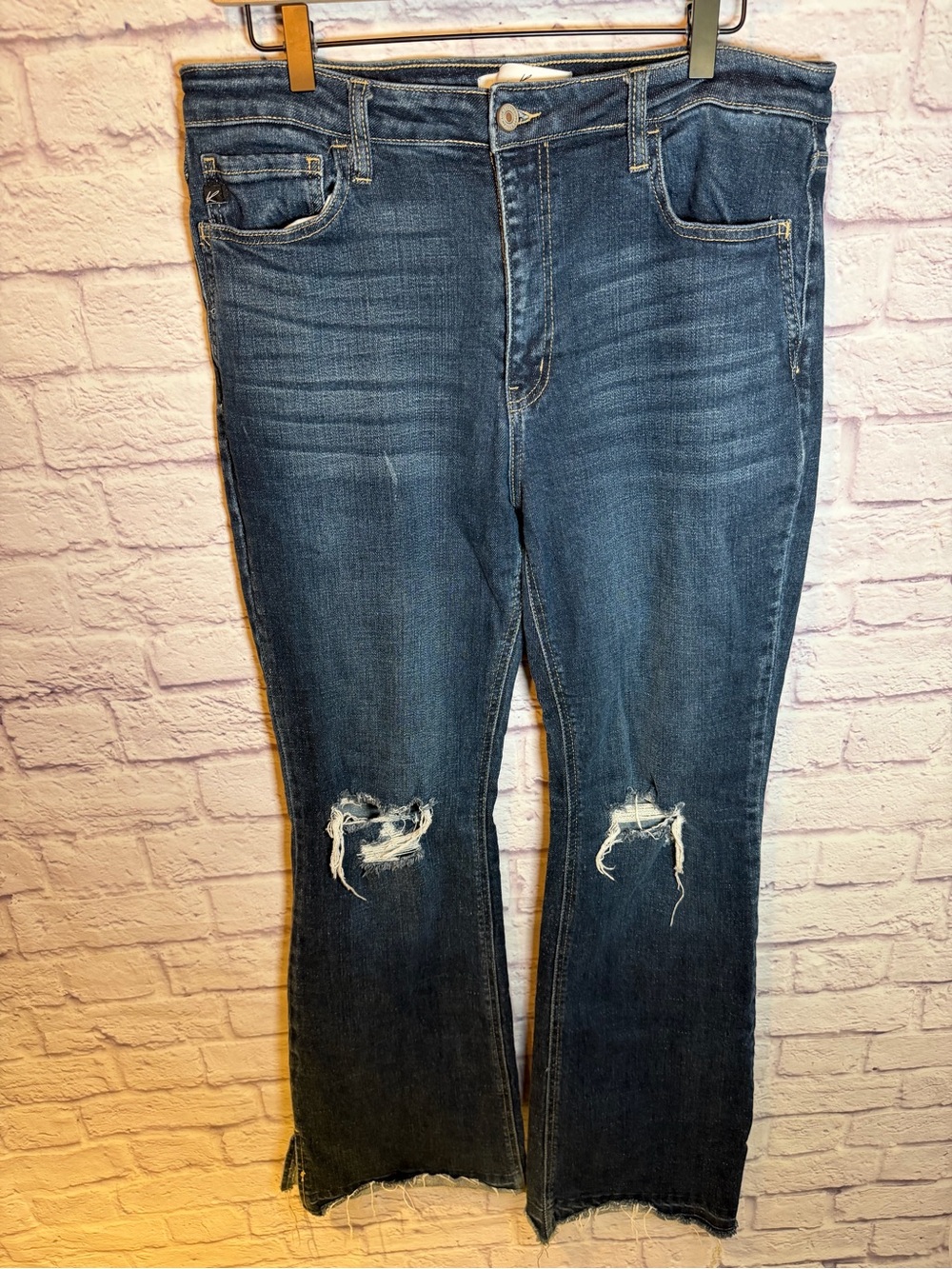 Kancan flare leg distressed denim jeans Womens size 15/31
